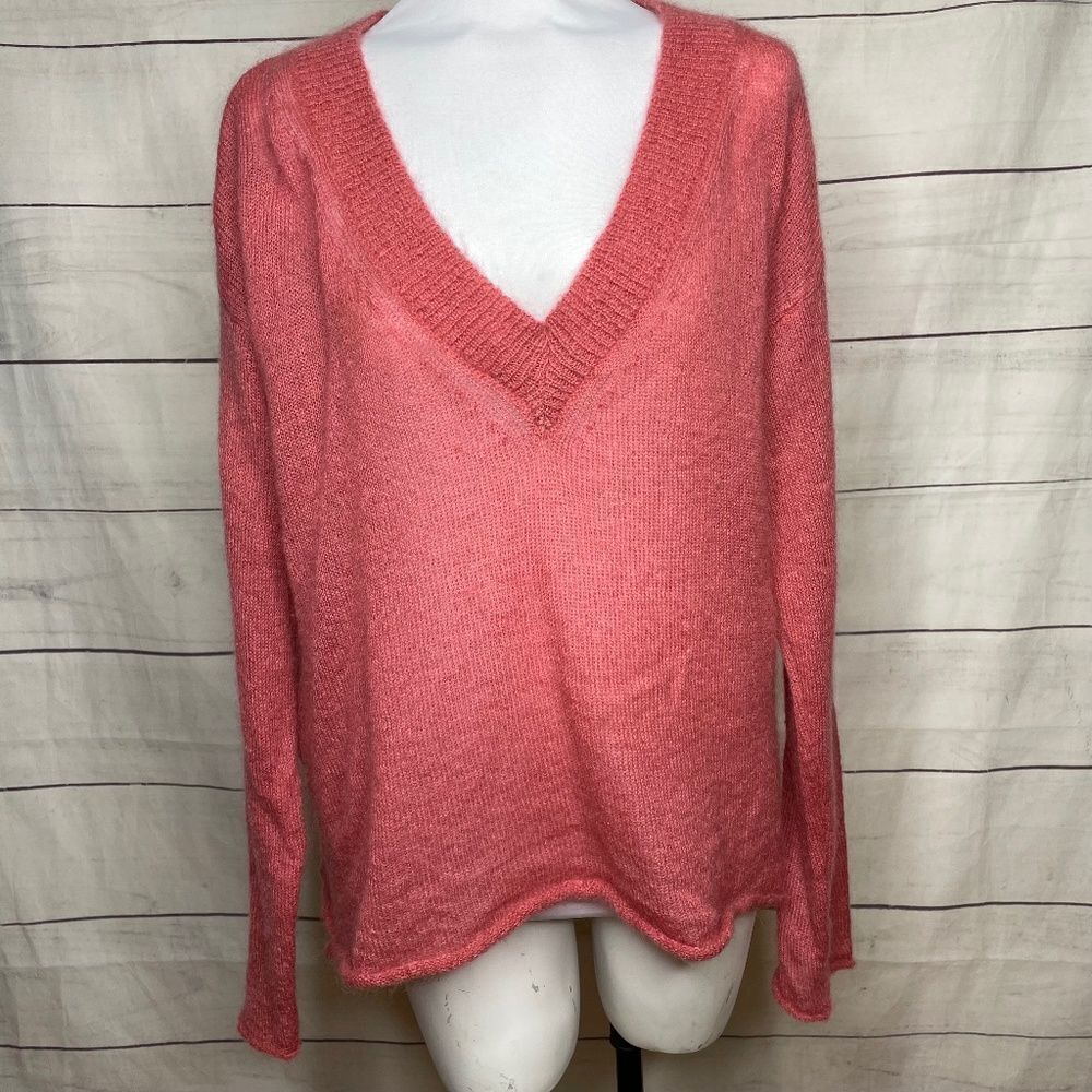 Semi couture 01 pink lightweight v neck pullover medium